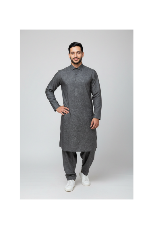 Shalwar Kameez - Wool - Charcoal Grey