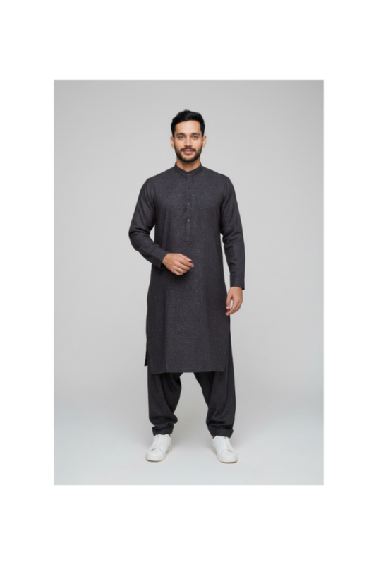 Shalwar Kameez - Premium Wool - Black