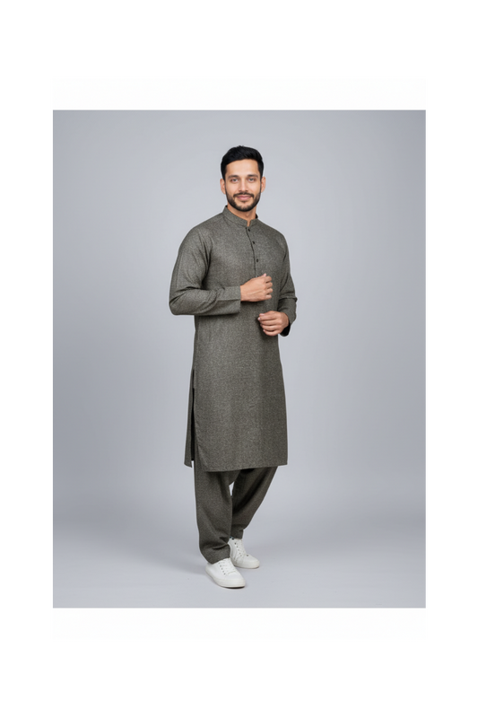 Shalwar Kameez - Wool - Green (Olive)