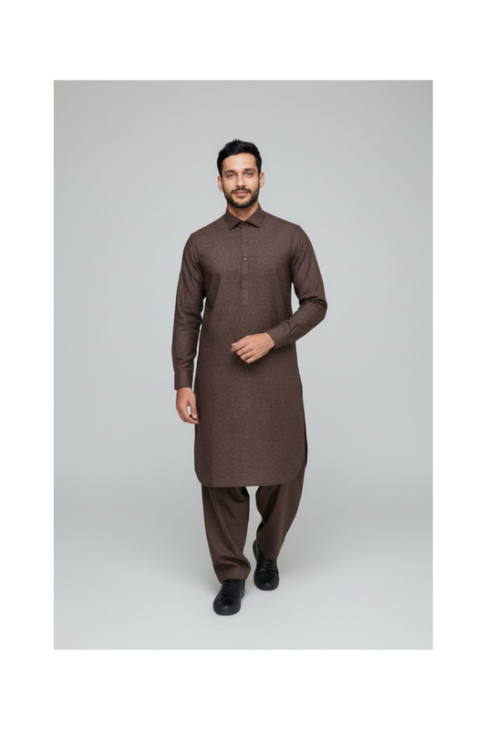 Shalwar Kameez - Wool - Brown