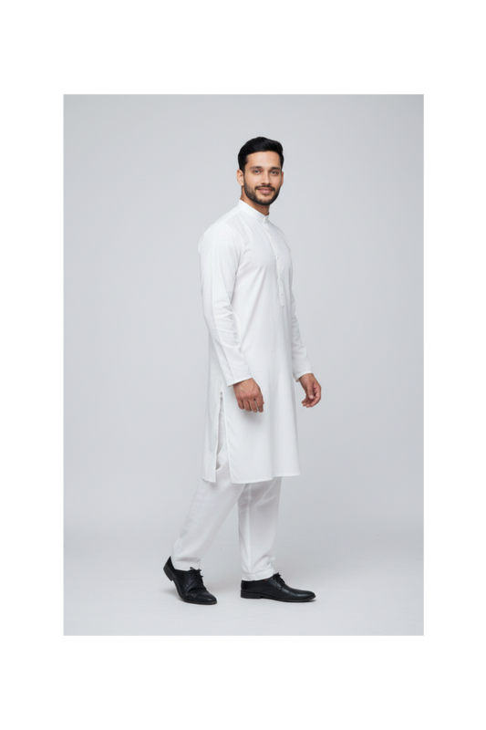 Shalwar Kameez - 8 Pound Boski - Off White