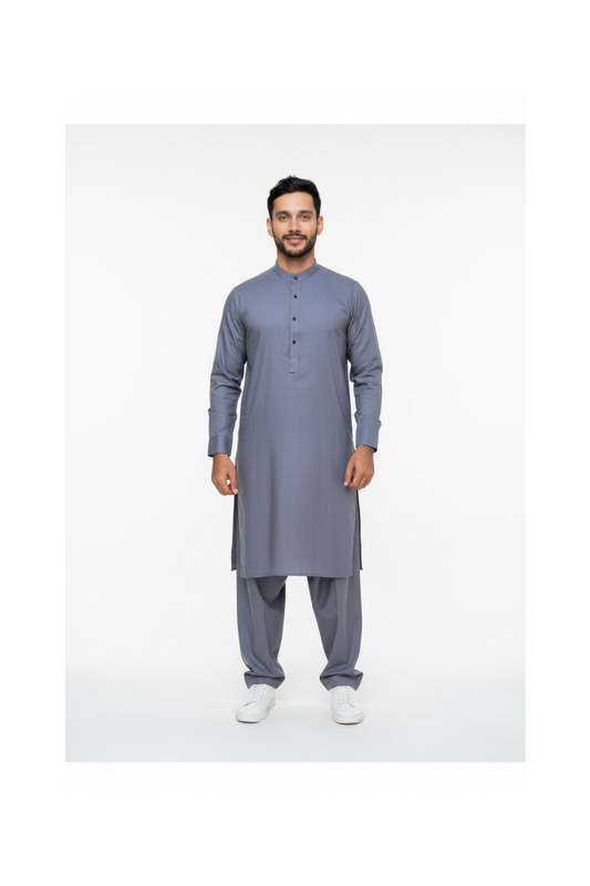 Shalwar Kameez - Wash & Wear - Light Grey
