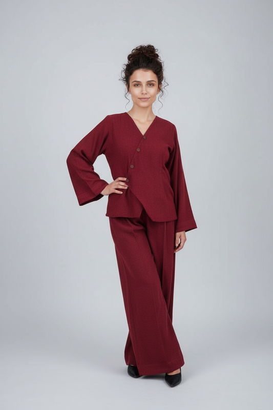 Women Coord Set - Sparkling Red- Article 6