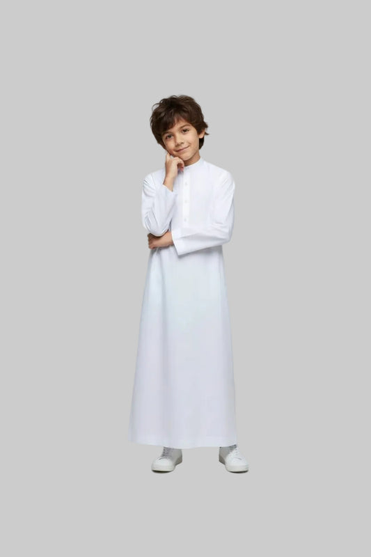 Kids Arabic Thobe - 8 Pound Boski - Off White