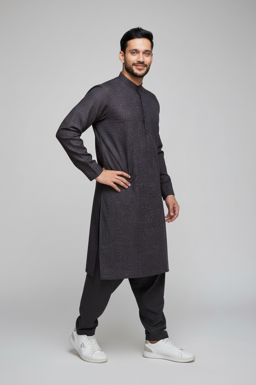 Shalwar Kameez - Premium Wool - Black