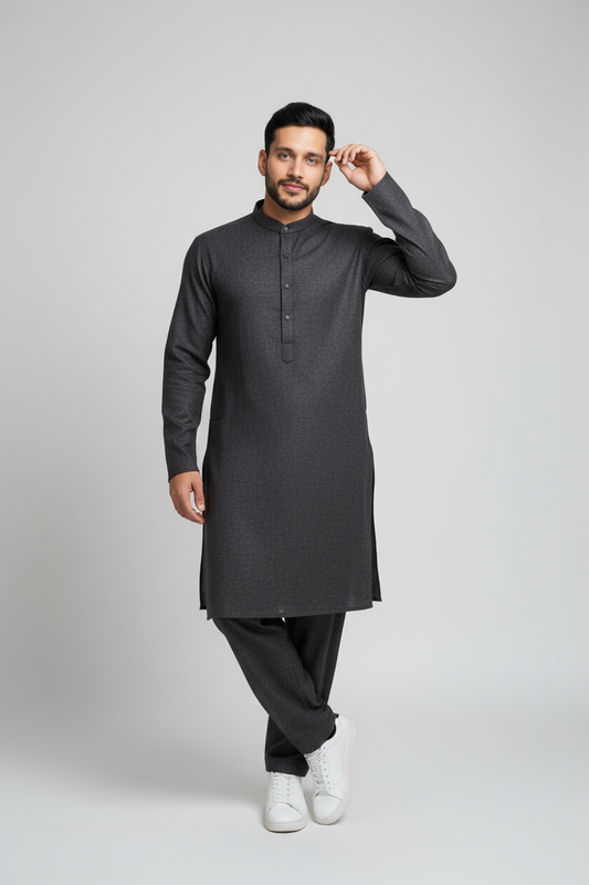 Shalwar Kameez - Premium Wool - Black