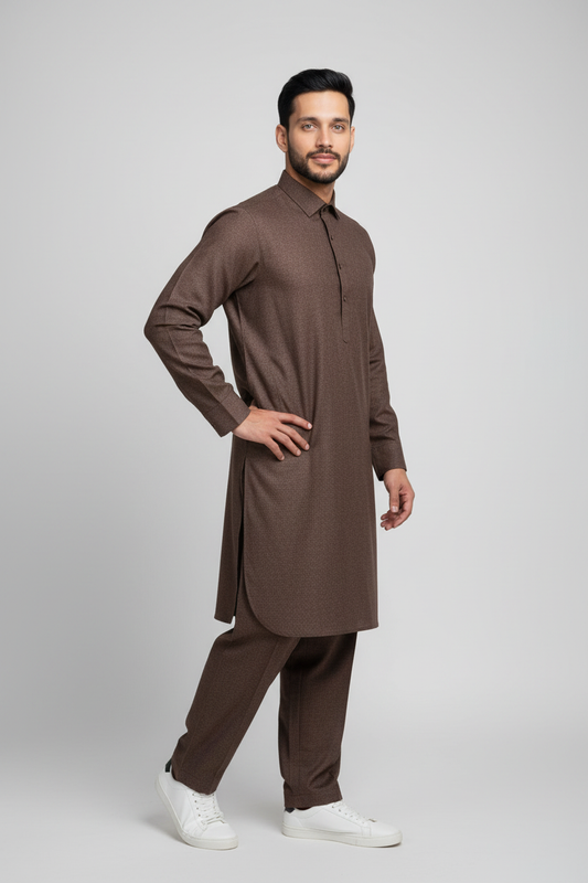 Shalwar Kameez - Wool - Brown