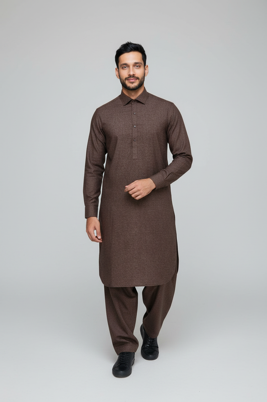 Shalwar Kameez - Wool - Brown