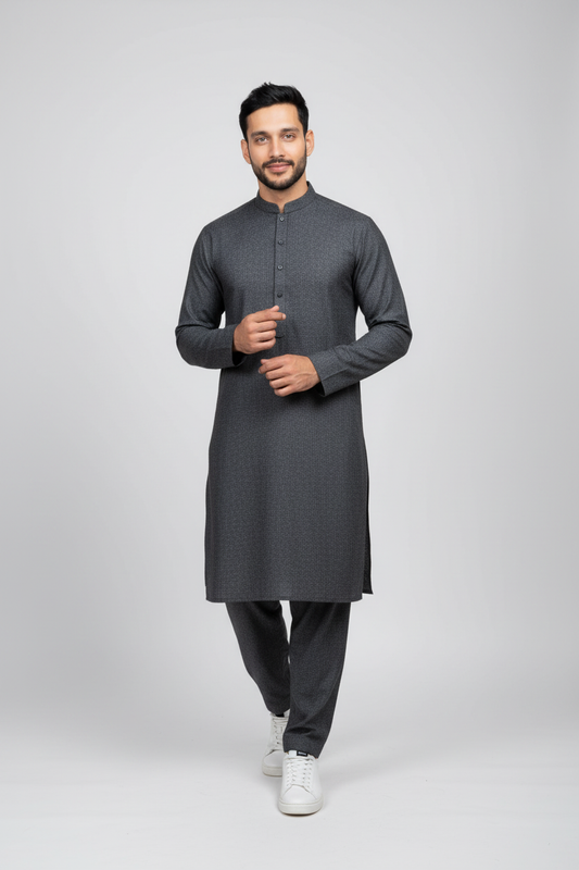 Shalwar Kameez - Wool - Blue Grey