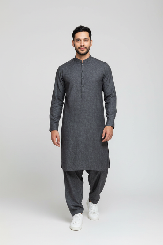 Shalwar Kameez - Wool - Blue Grey