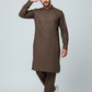 Shalwar Kameez - Extra Luxury Texture Wash & Wear - Dark Brown