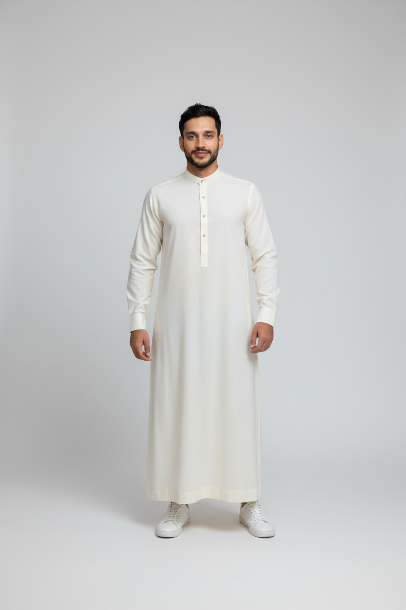 Arabic Thobe - 8 Pound Boski - Cream