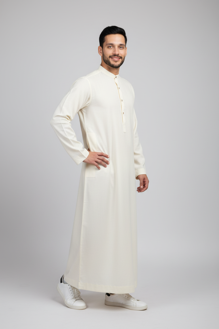 Arabic Thobe - 8 Pound Boski - Cream
