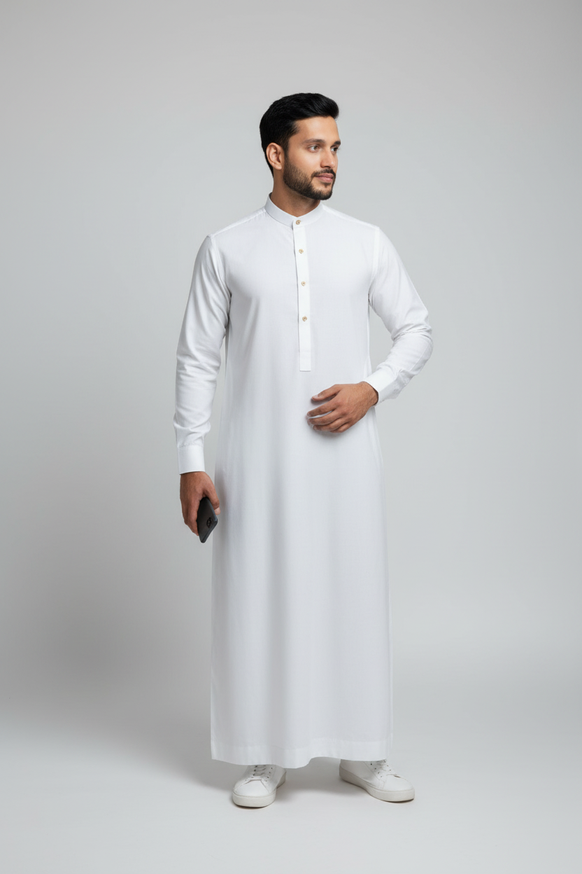 Arabic Thobe - 8 Pound Boski - Off White