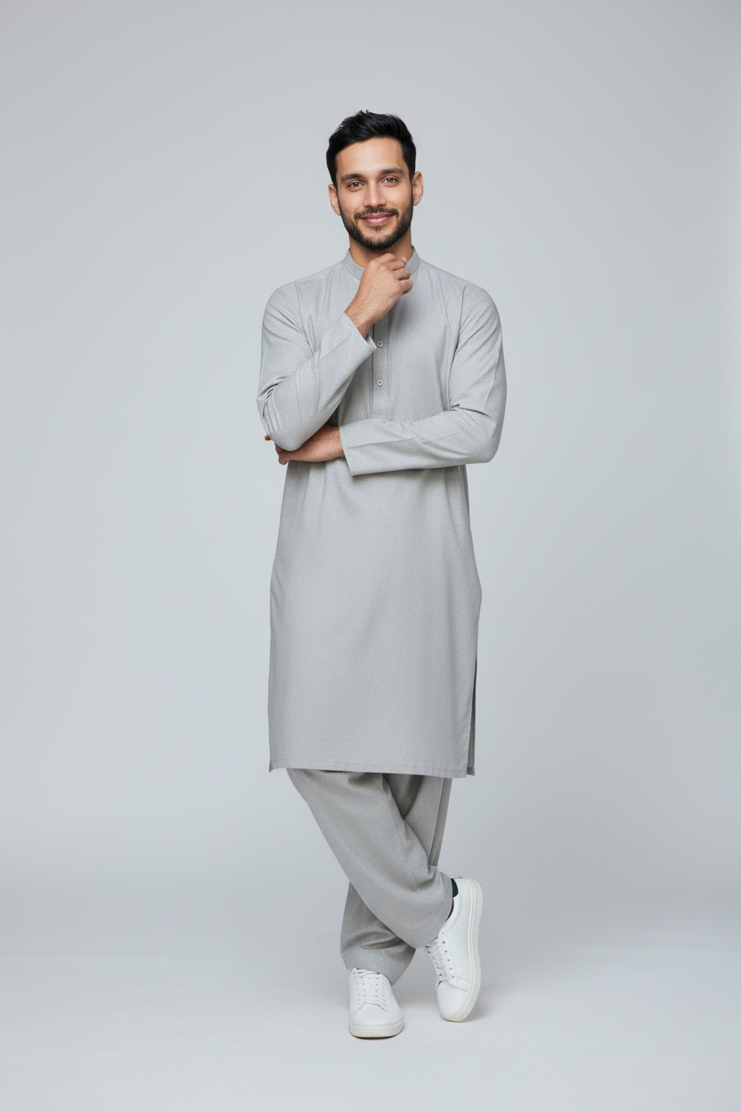Shalwar Kameez - Wash & Wear - Pistachio