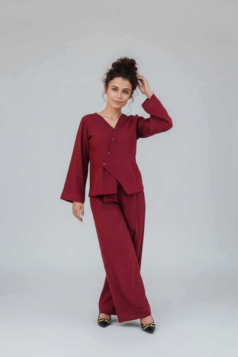 Women Coord Set - Sparkling Red- Article 6