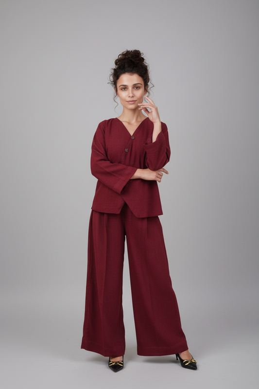 Women Coord Set - Sparkling Red- Article 6