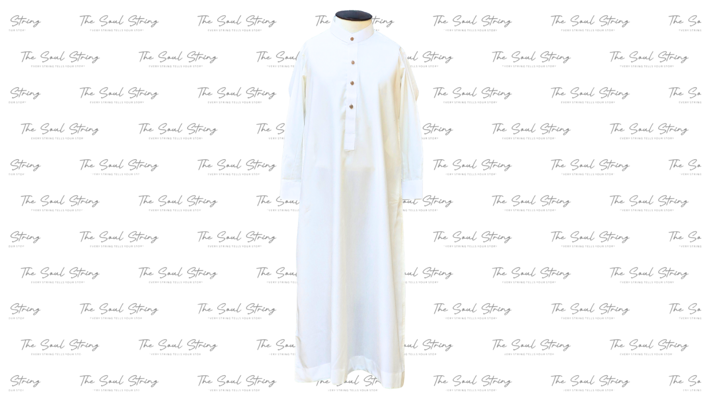 Kids Arabic Thobe - 8 Pound Boski - Off White
