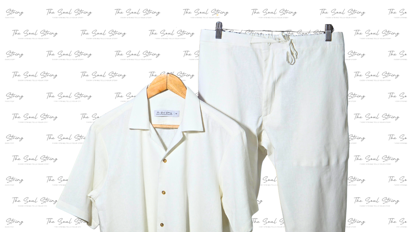 Men Coord Set - White