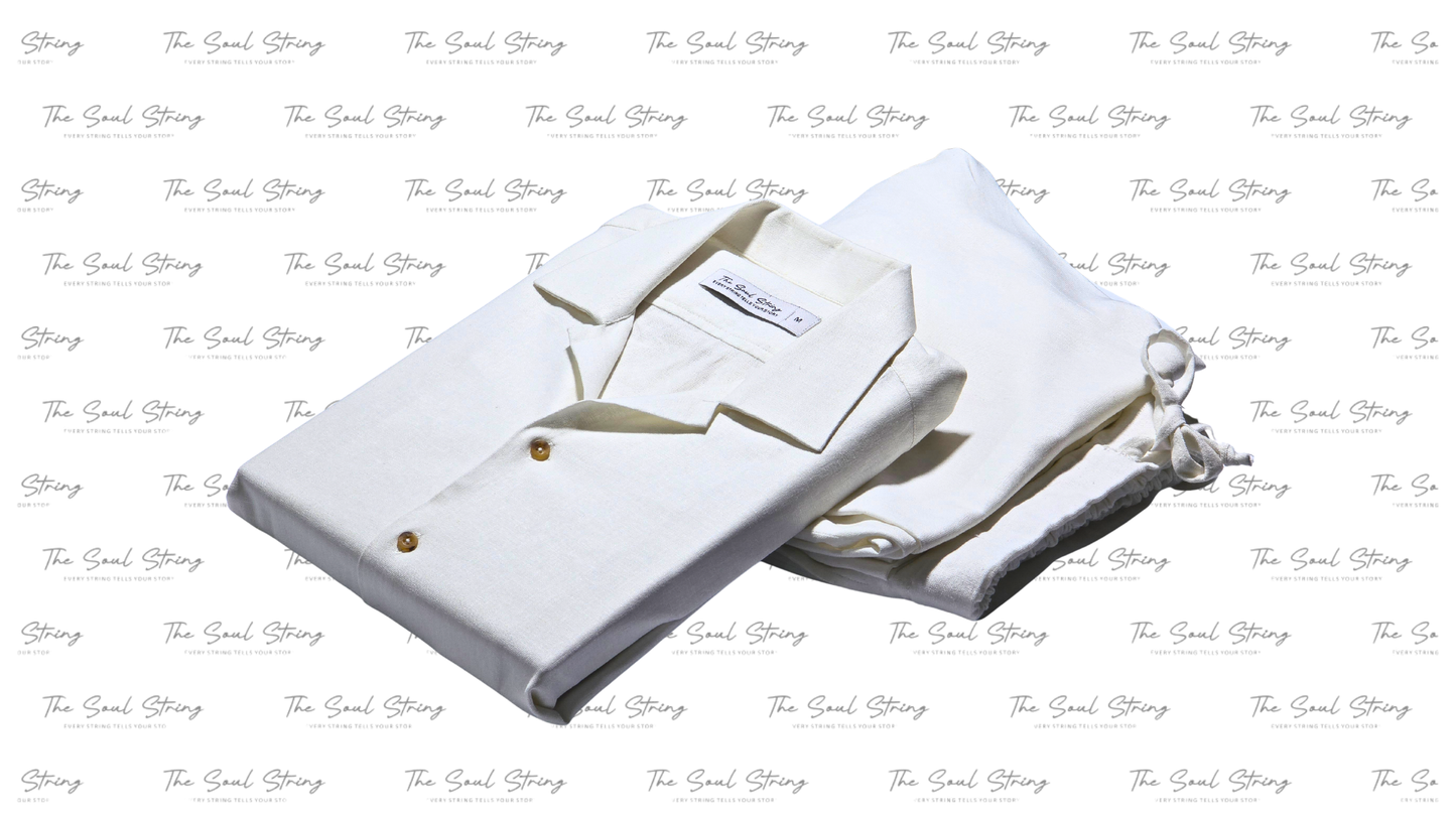 Men Coord Set - White