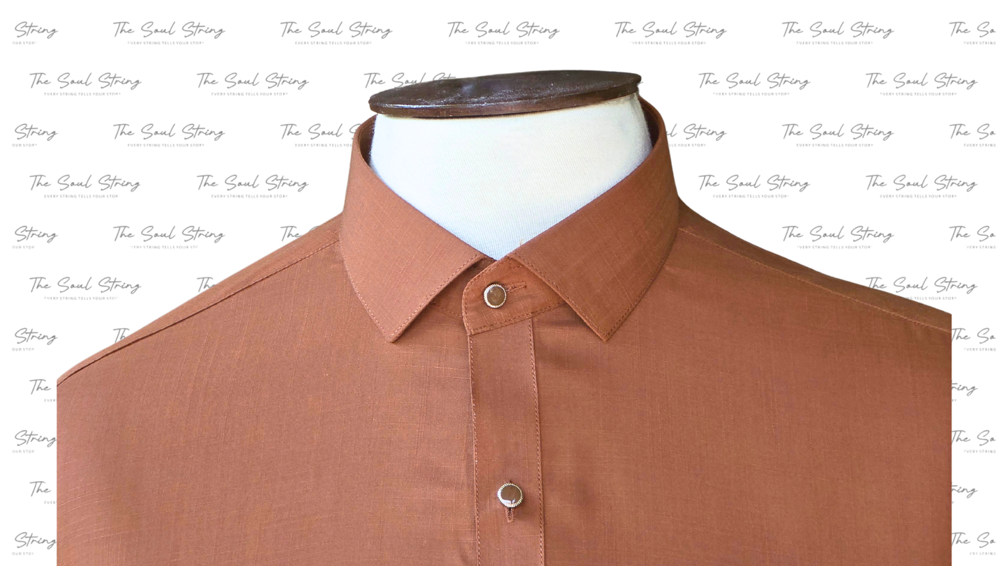 Shalwar Kameez - Extra Luxury Texture Wash & Wear - Camel