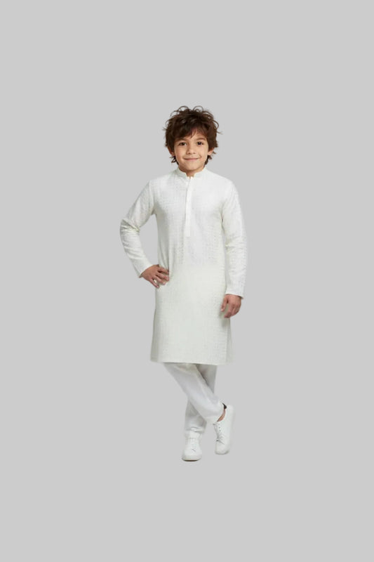 Kids Shalwar Kameez - 8 Pound Boski - Cream