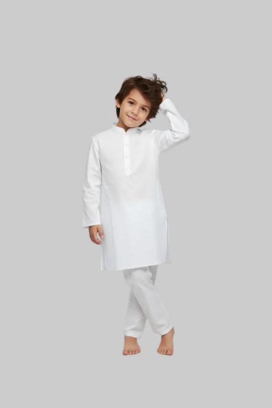 Kids Shalwar Kameez - 8 Pound Boski - Off White