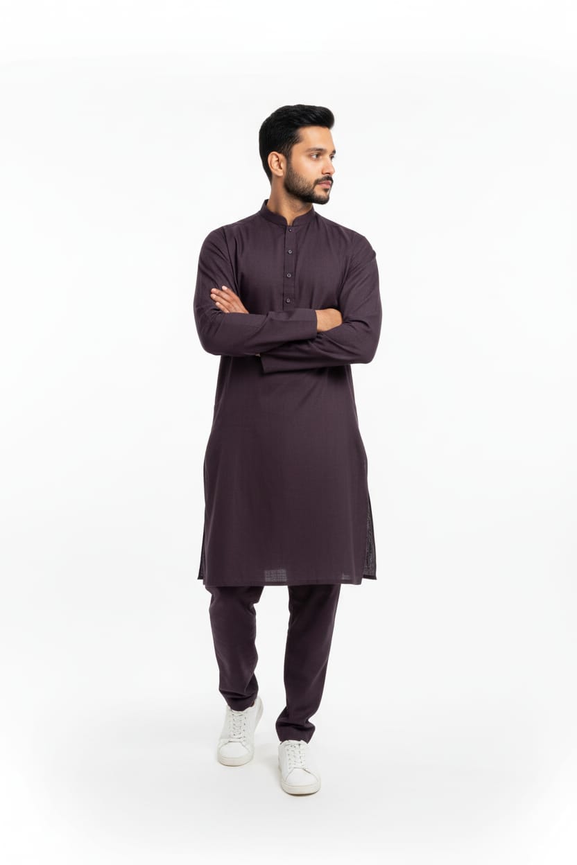 Shalwar Kameez - Extra Luxury Texture Wash & Wear - Graphite Black