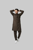 Shalwar Kameez - Extra Luxury Texture Wash & Wear - Olive Green