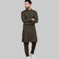 Shalwar Kameez - Extra Luxury Texture Wash & Wear - Olive Green