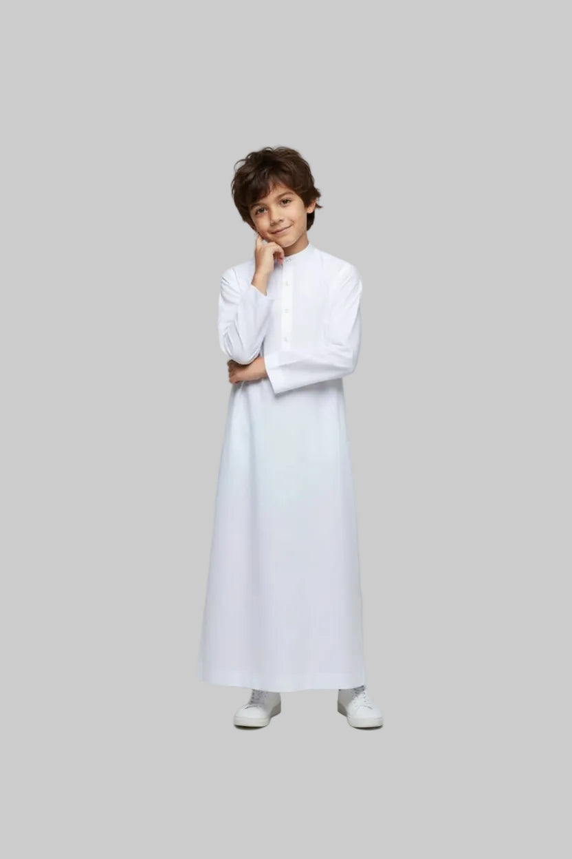 Kids Arabic Thobe - 8 Pound Boski - Off White